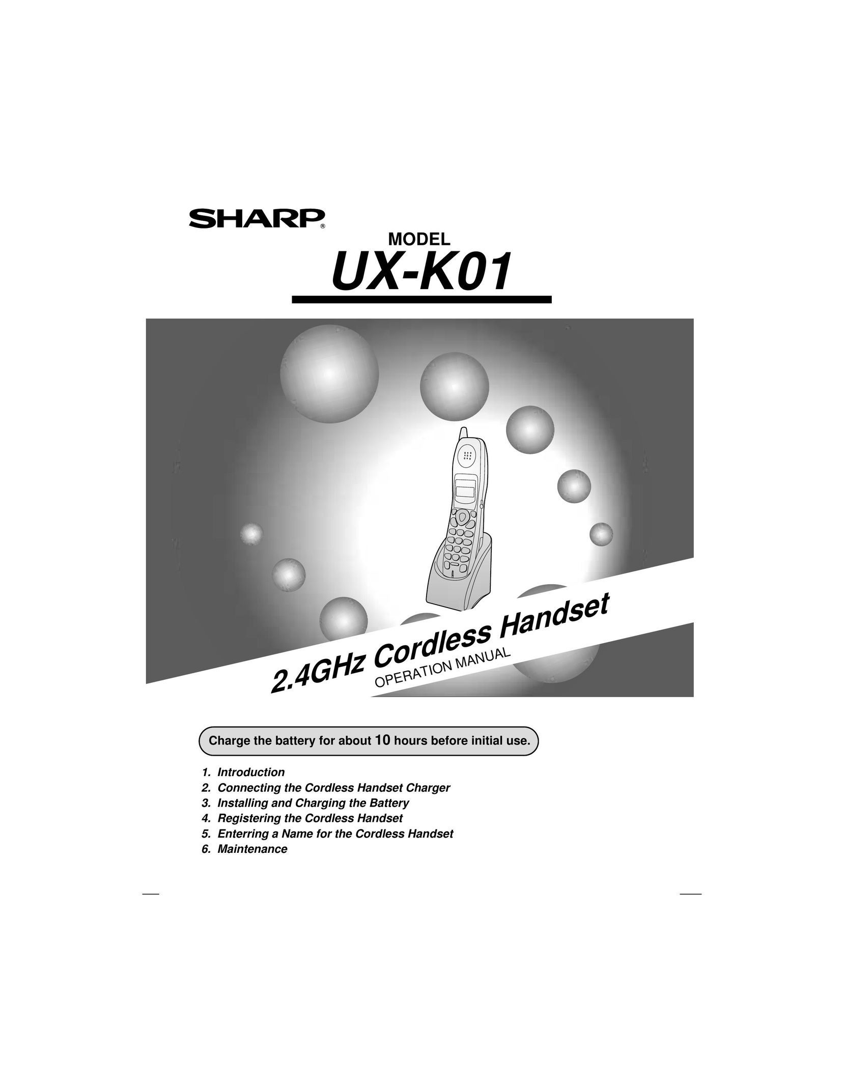 Sharp UX-K01 Cordless Telephone User Manual
