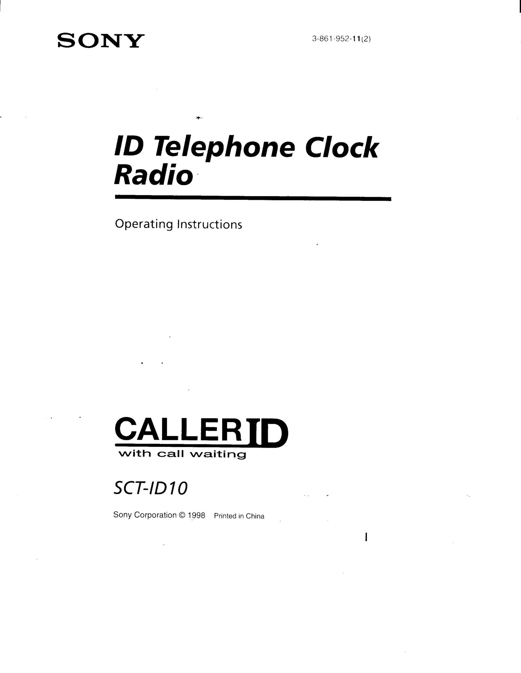 Sony SCT-ID10 Cordless Telephone User Manual