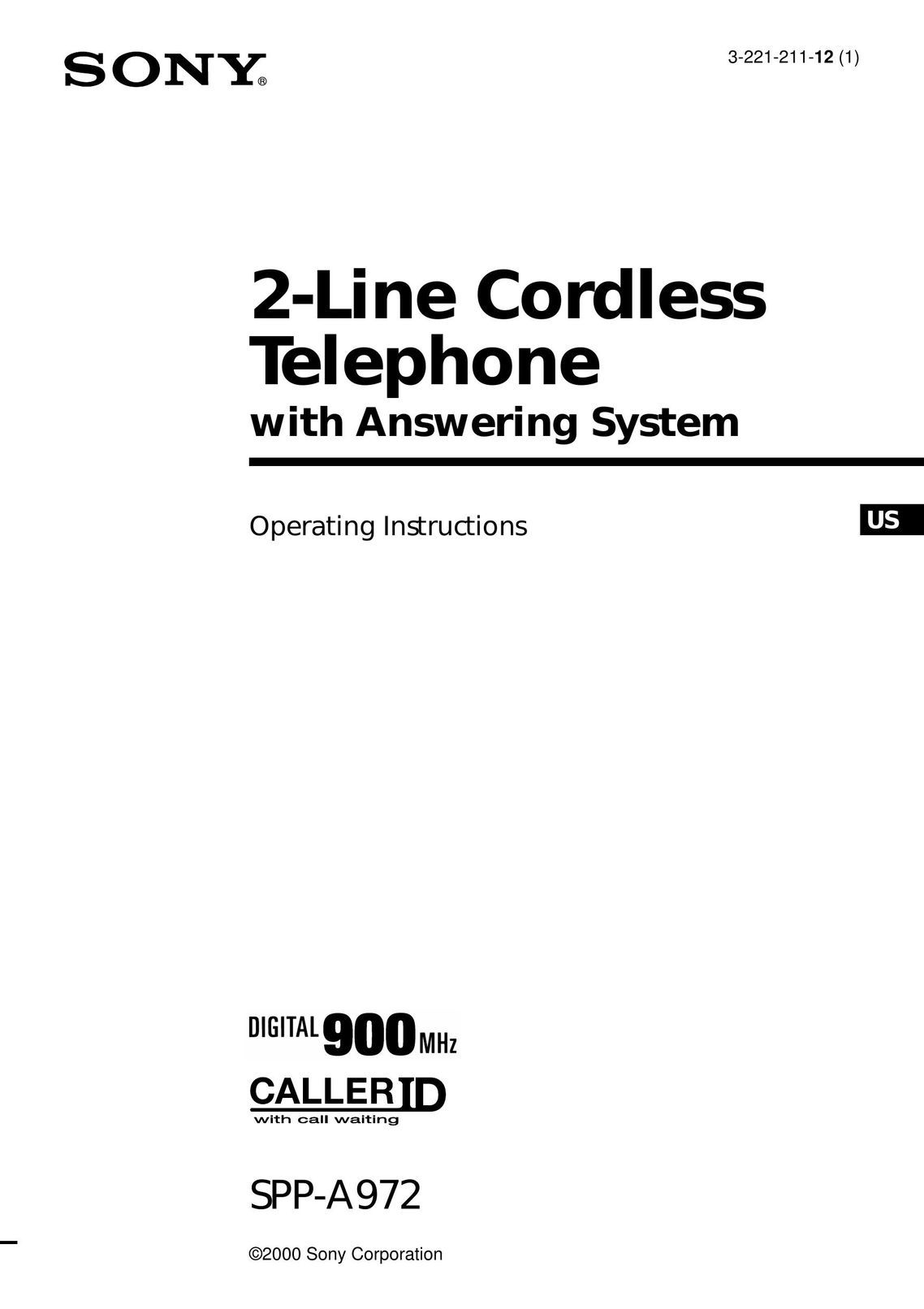 Sony SPP-A972 Cordless Telephone User Manual