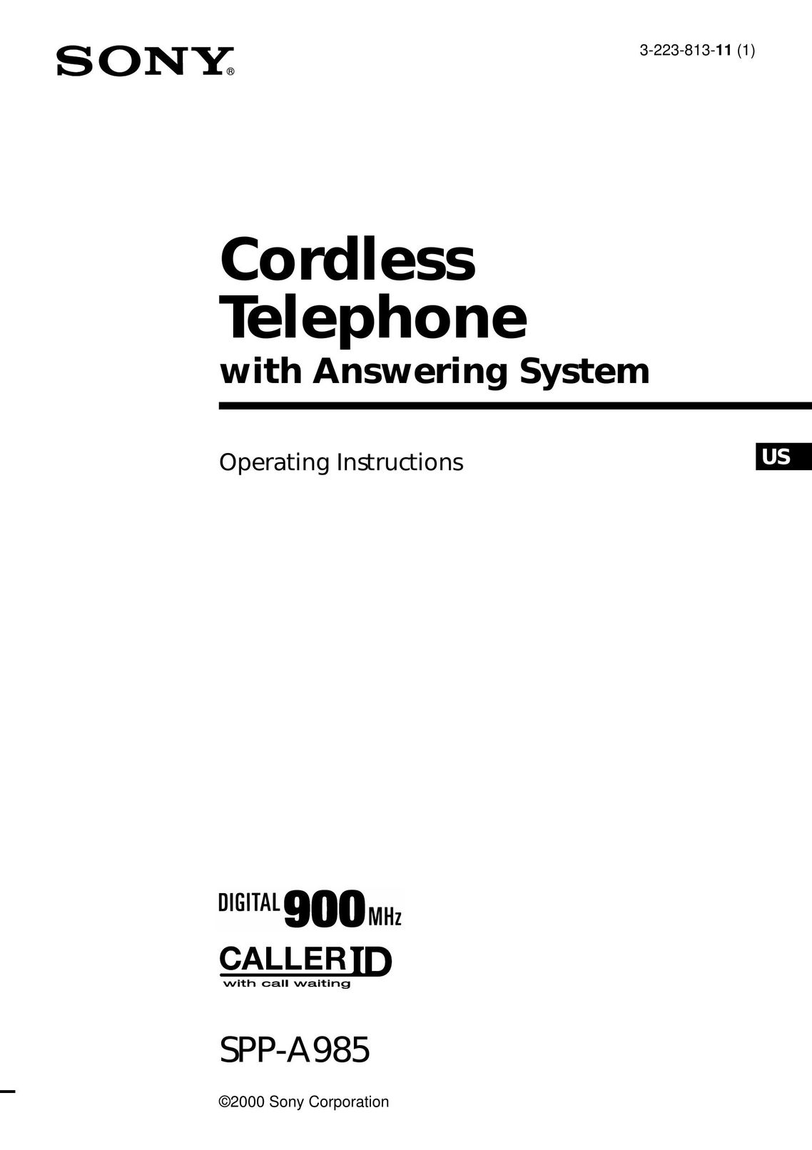 Sony SPP-A985 Cordless Telephone User Manual