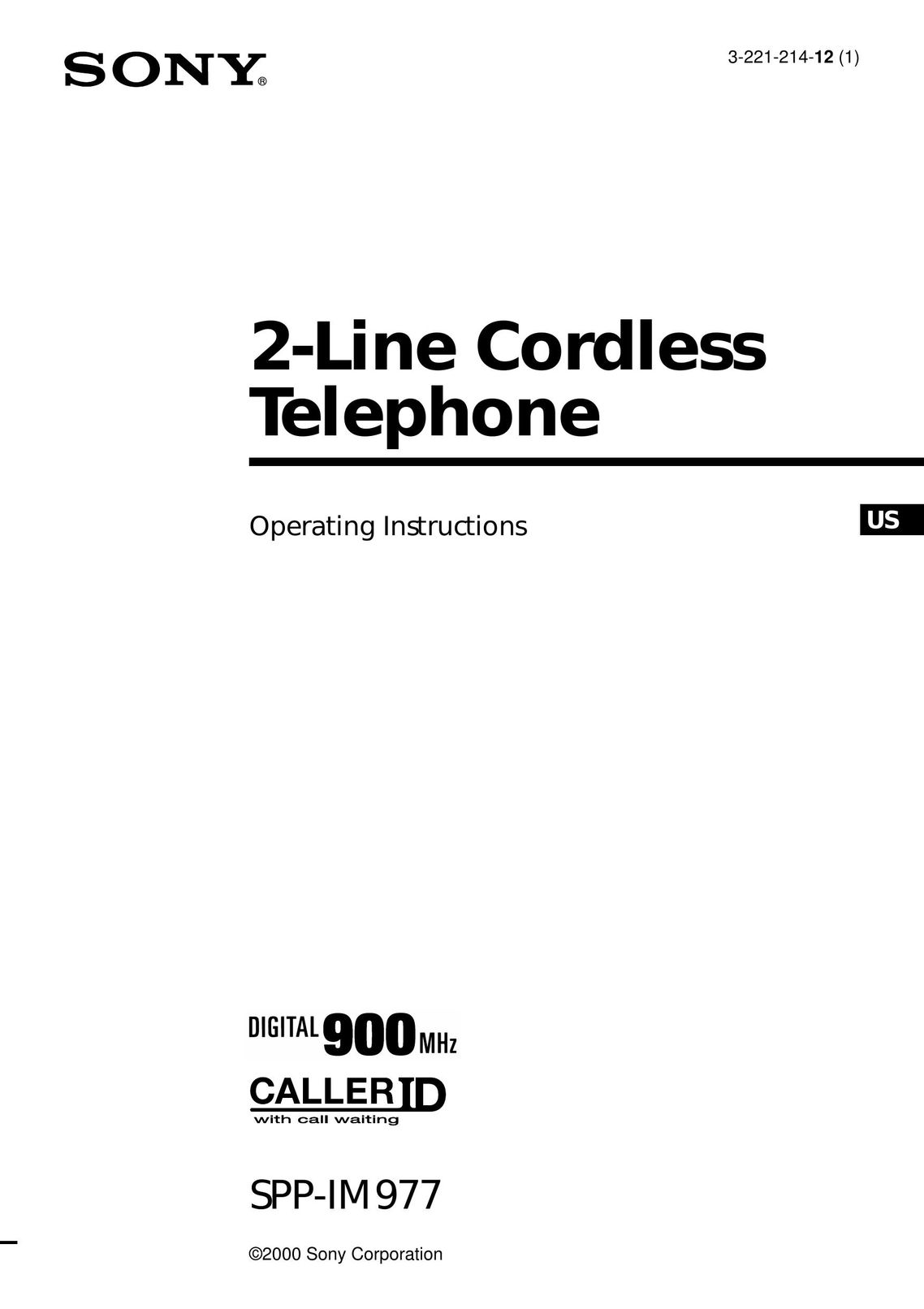 Sony SPP-IM977 Cordless Telephone User Manual