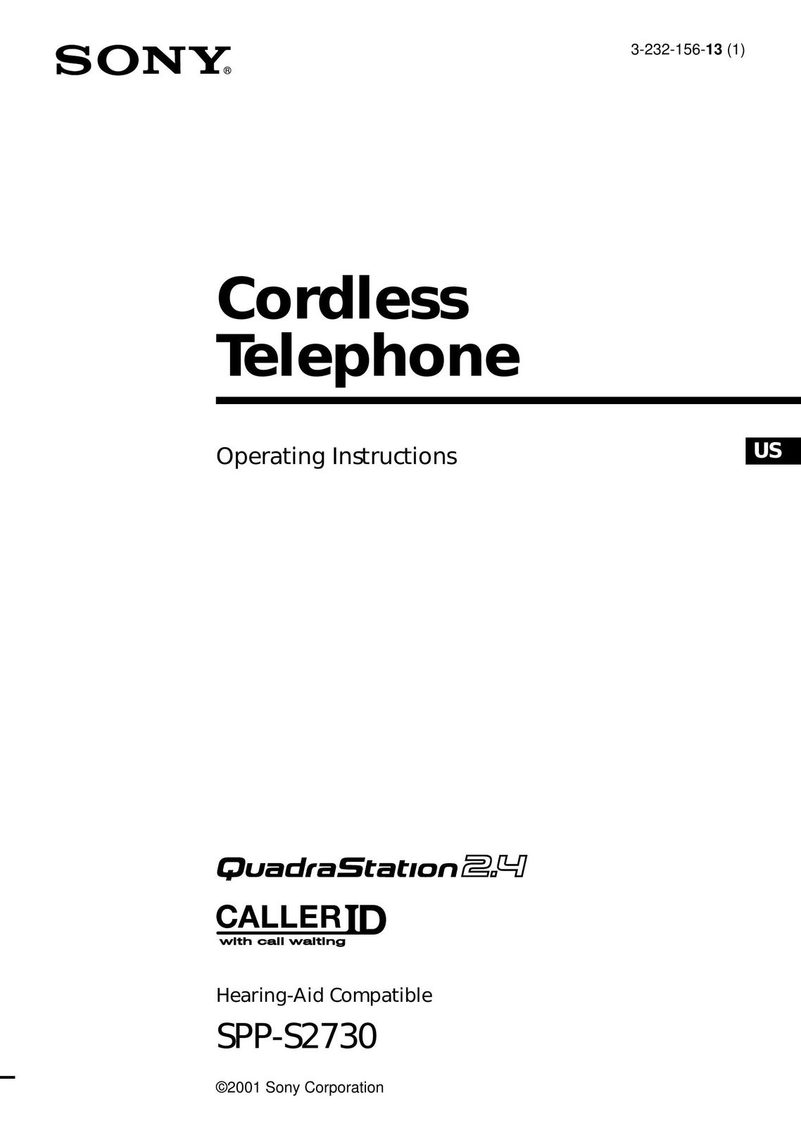 Sony SPP-S2730 Cordless Telephone User Manual