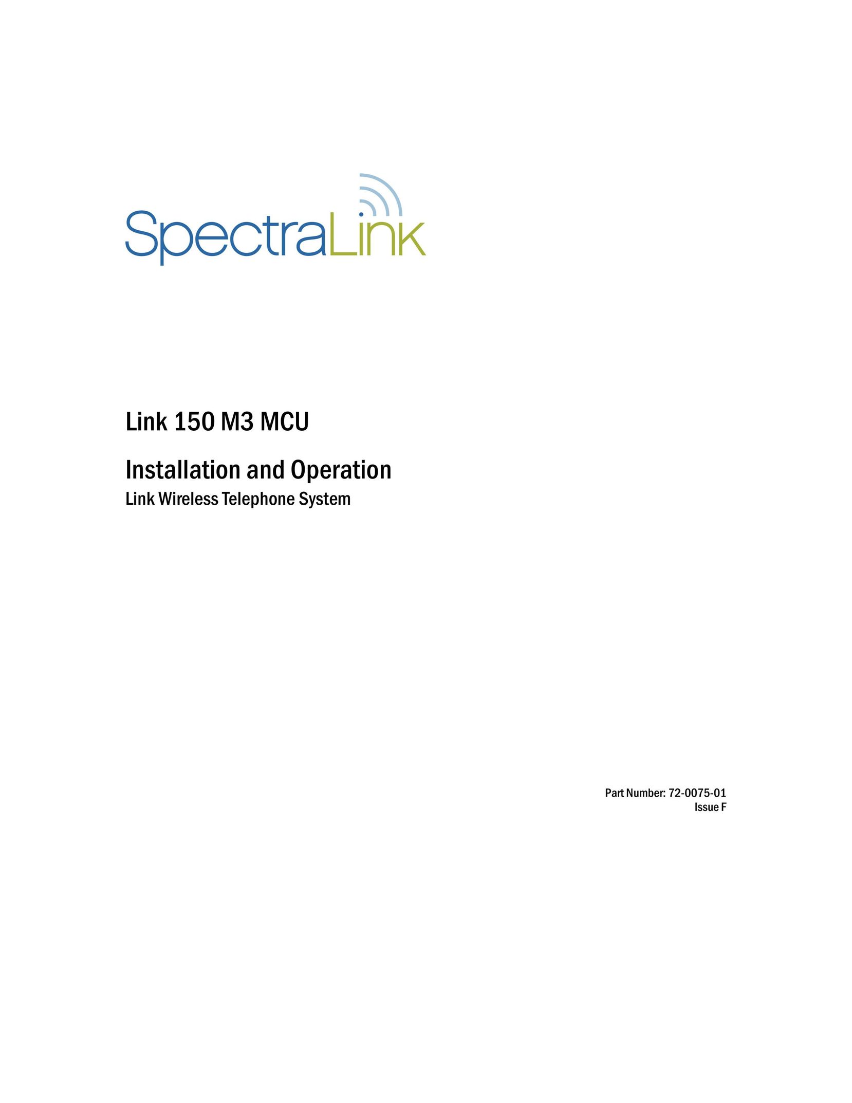 SpectraLink Link 150 M3 MCU Cordless Telephone User Manual