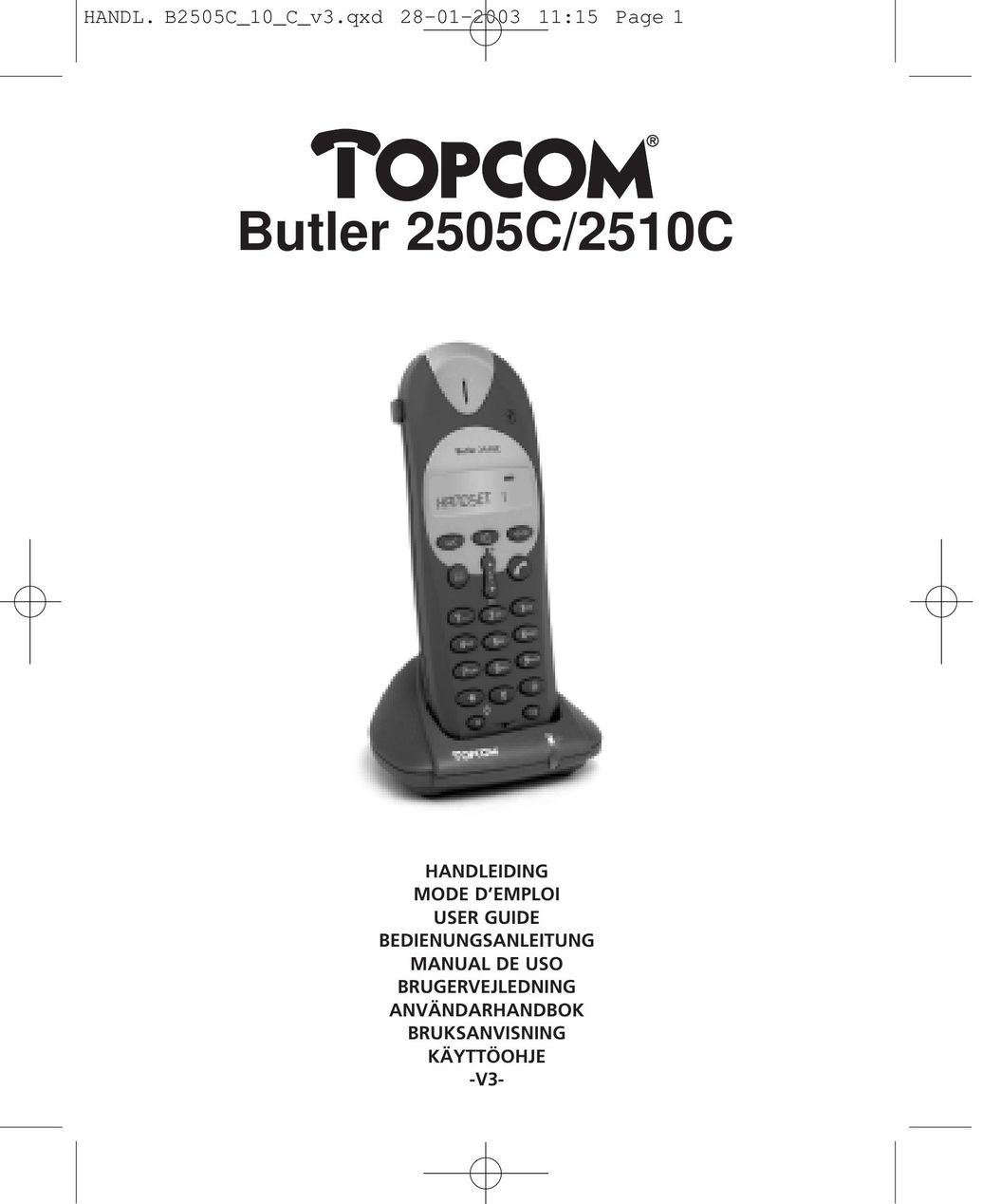 Topcom 2510C Cordless Telephone User Manual