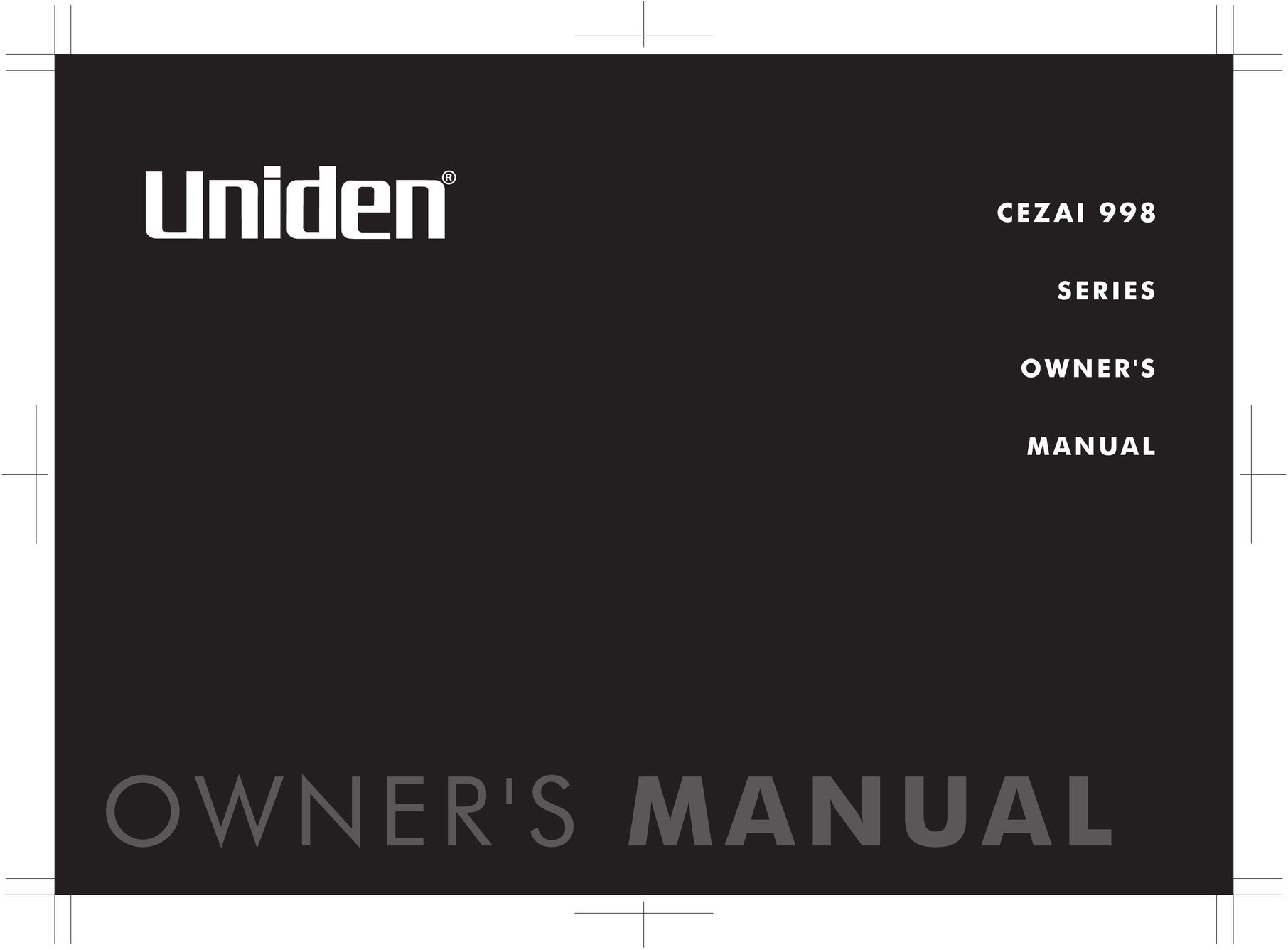 Uniden CEZAI998 Cordless Telephone User Manual