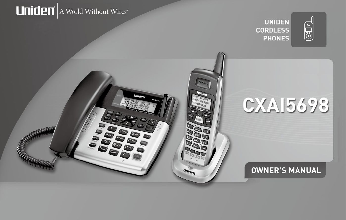 Uniden CXA 15698 Cordless Telephone User Manual