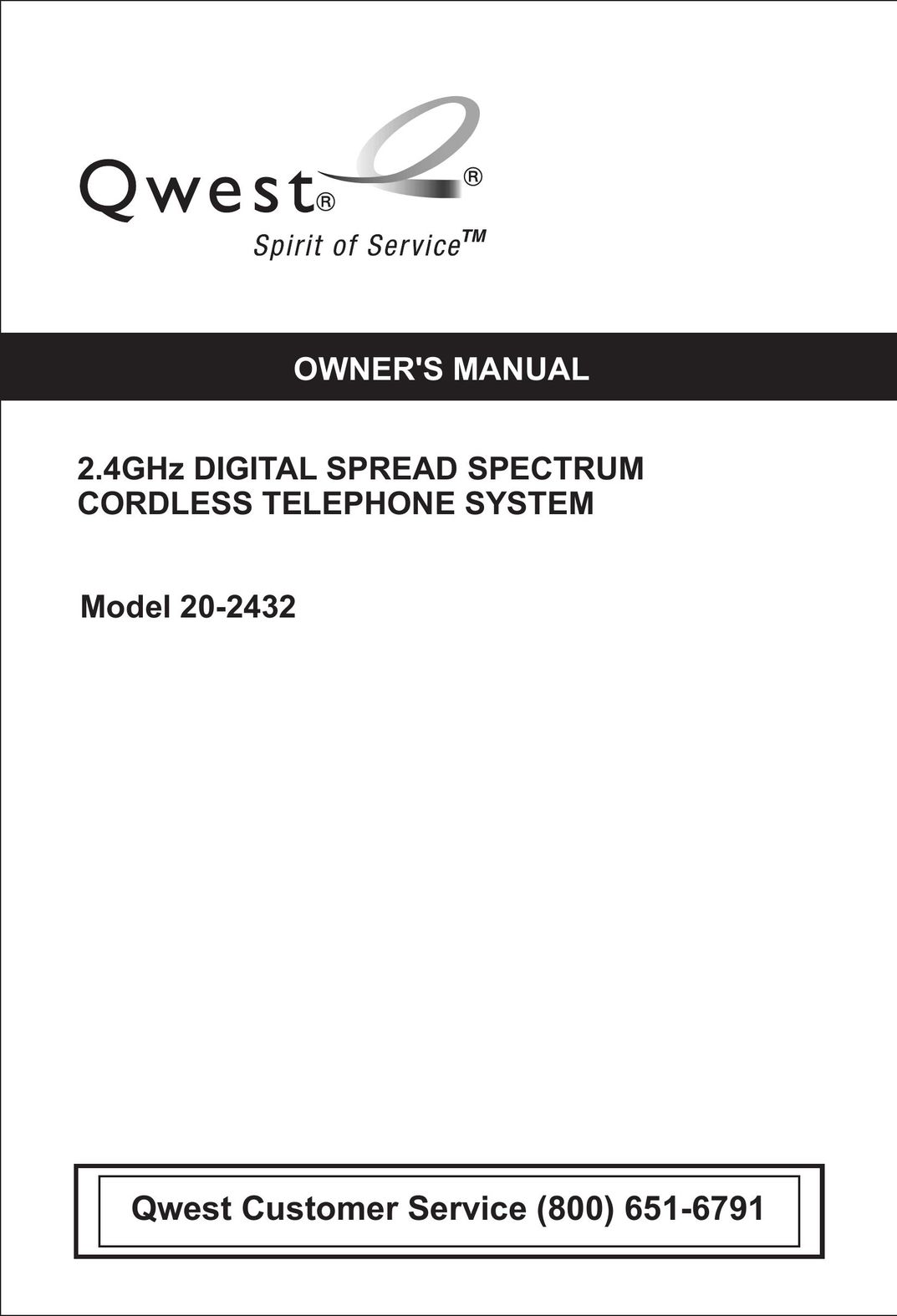 VTech 20-2432 Cordless Telephone User Manual