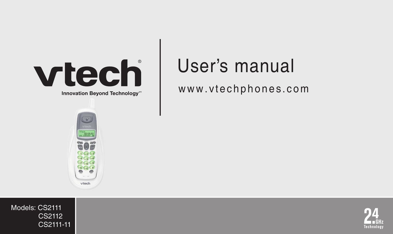 VTech CS2111-11 Cordless Telephone User Manual