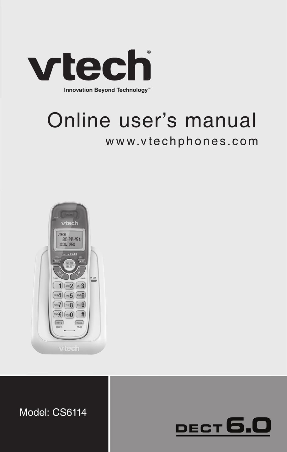 VTech CS6114 Cordless Telephone User Manual