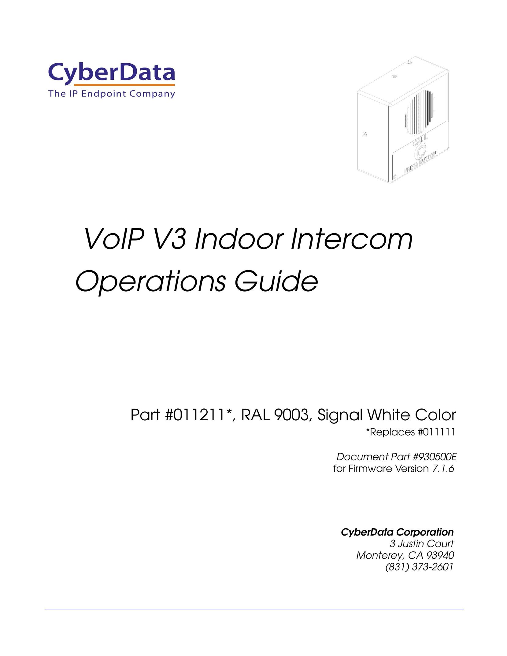 CyberData 11111 Intercom System User Manual