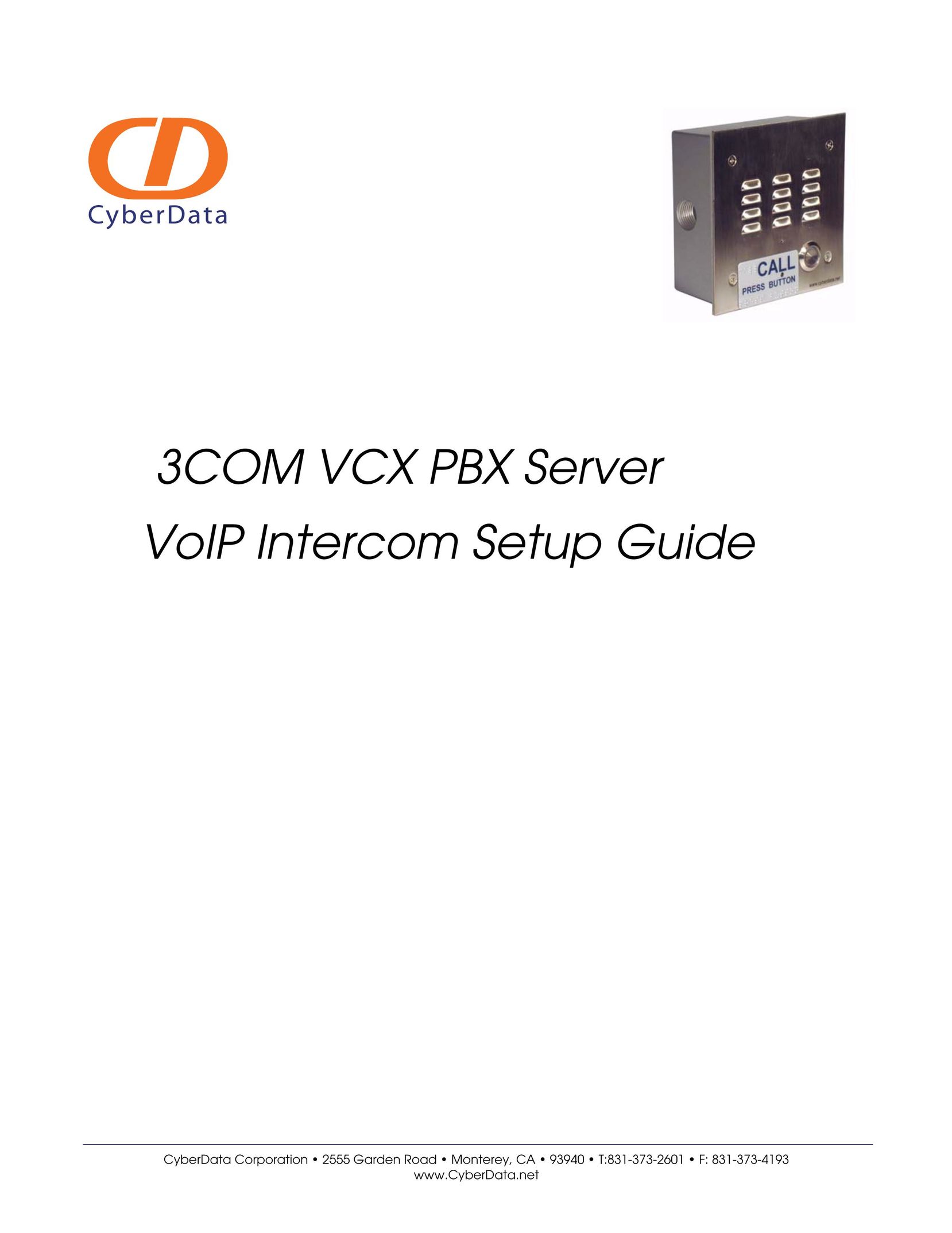 CyberData 3COM VCX PBX Intercom System User Manual