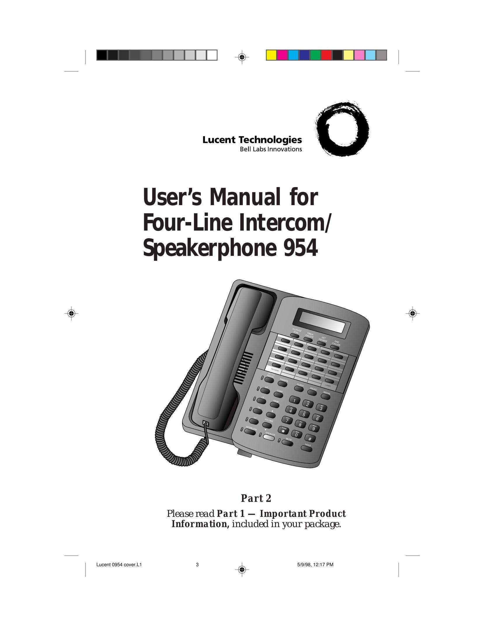 Lucent Technologies 954 Intercom System User Manual