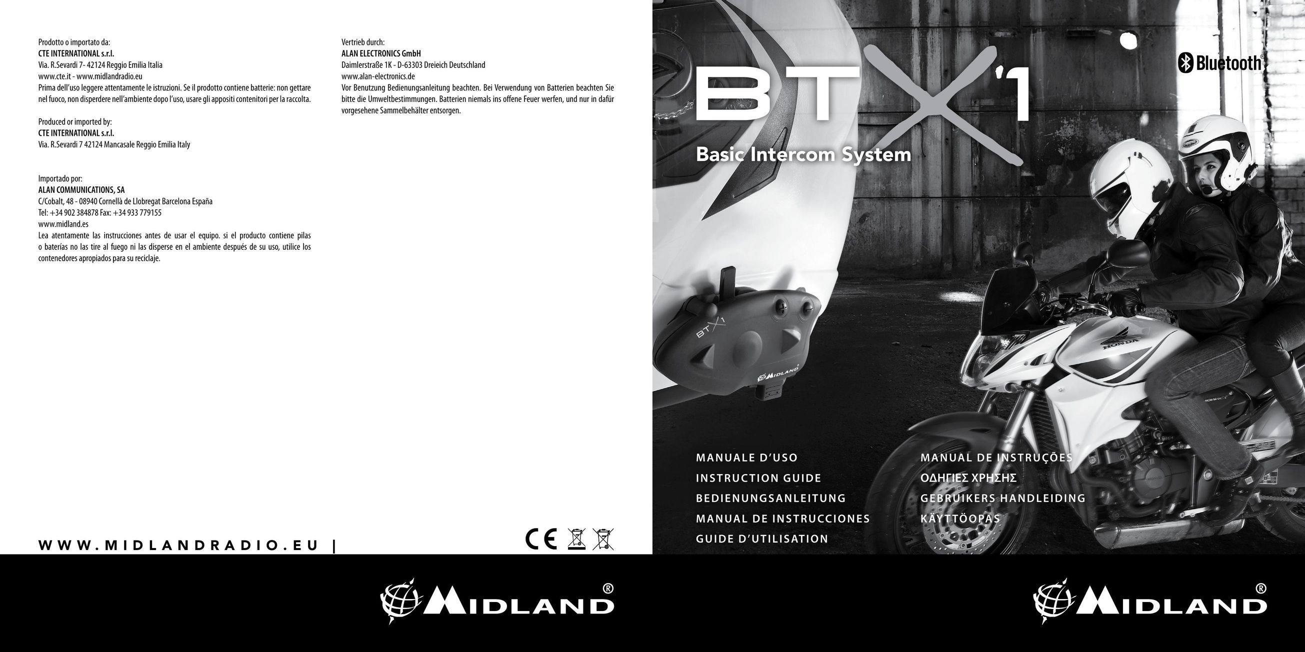 Midland Radio BTX1 Intercom System User Manual