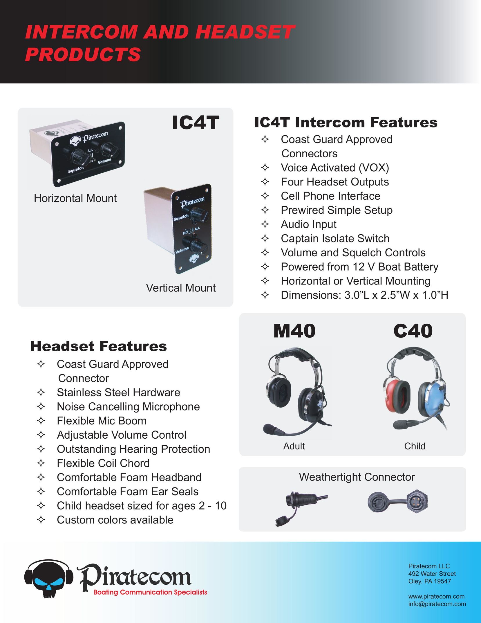 Piratecom IC4T Intercom System User Manual