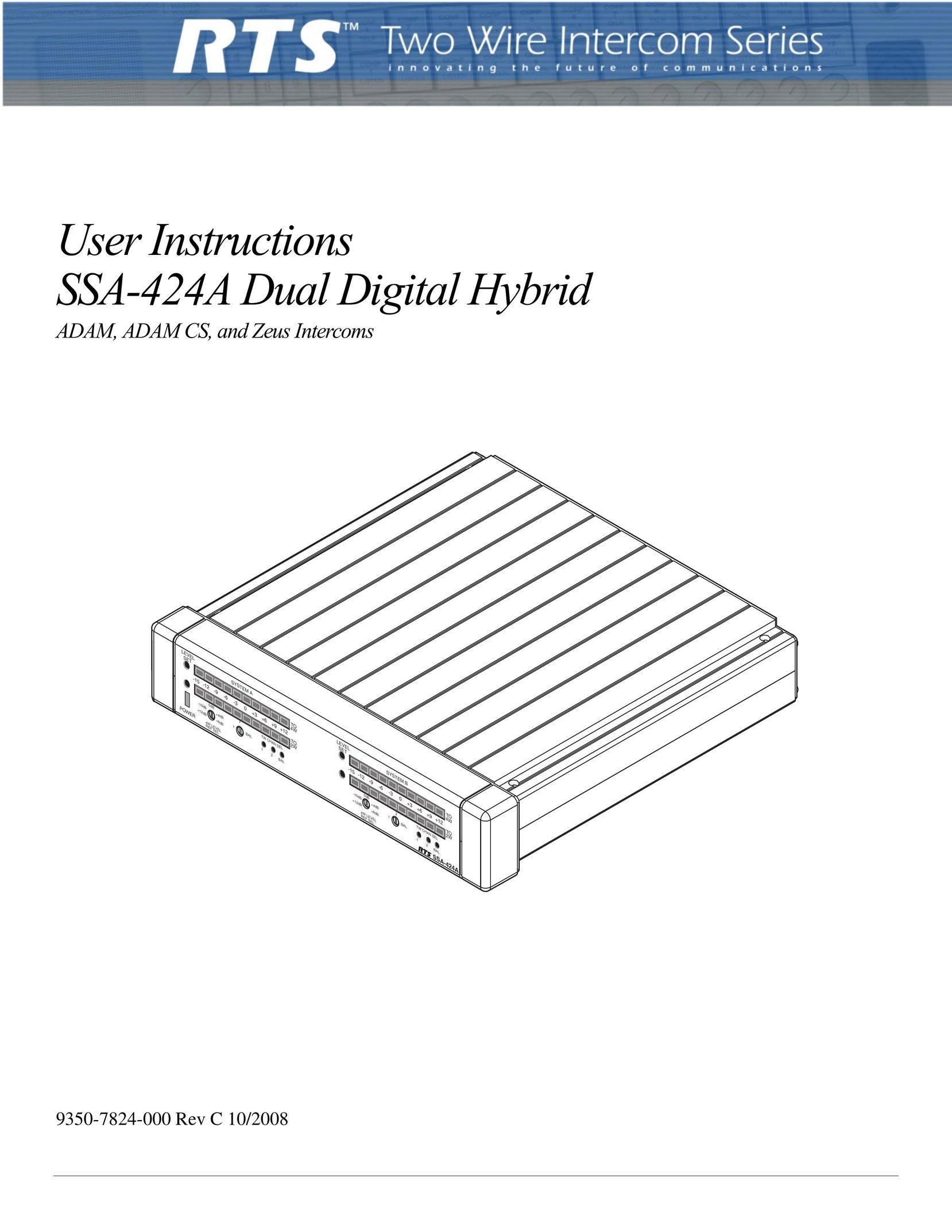 RTS SSA-424A Intercom System User Manual
