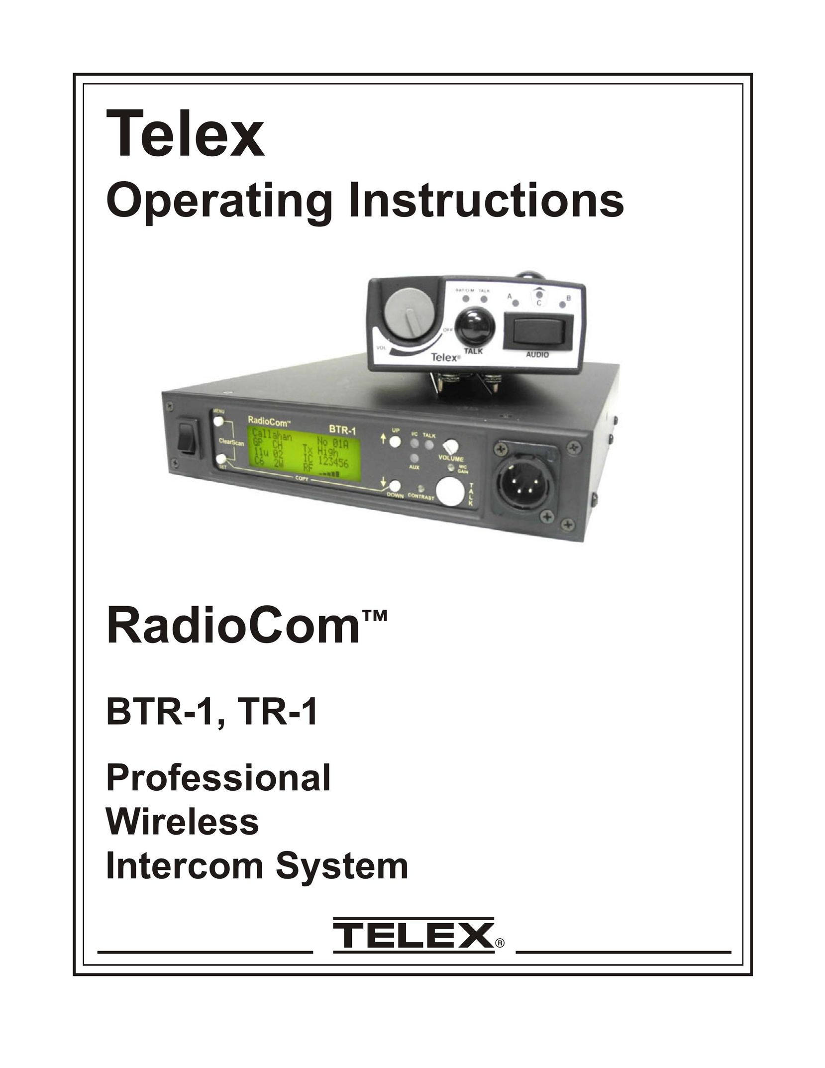 Telex btr-1 Intercom System User Manual