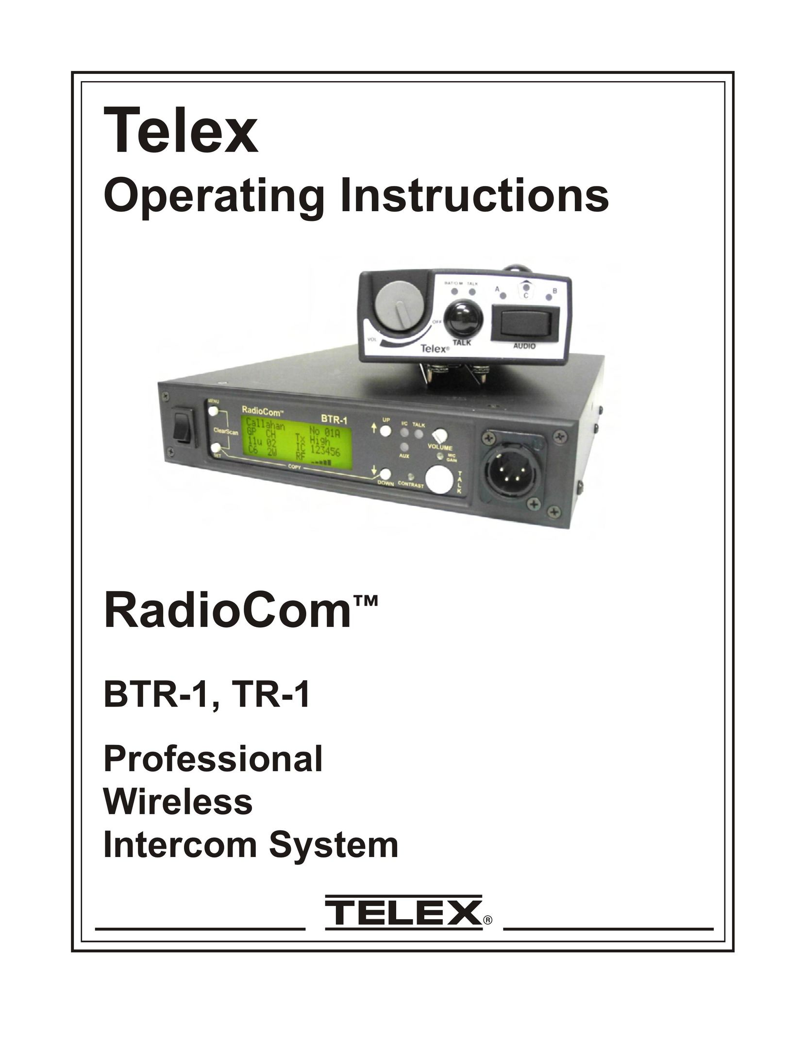 Telex TR-1 Intercom System User Manual