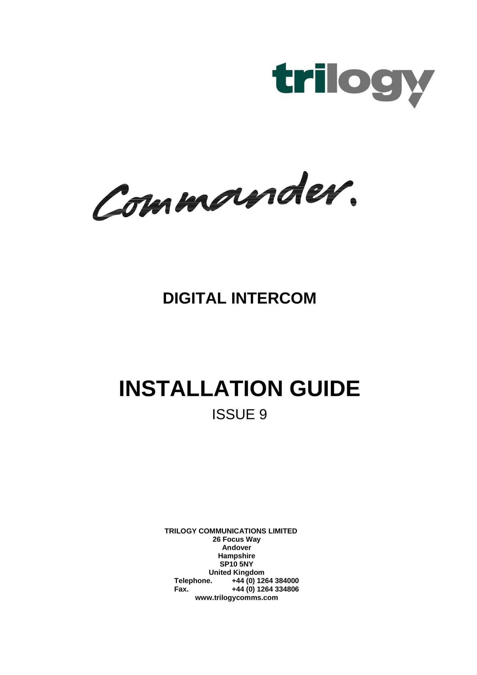 Trilogy Touch Technology 9 Intercom System User Manual