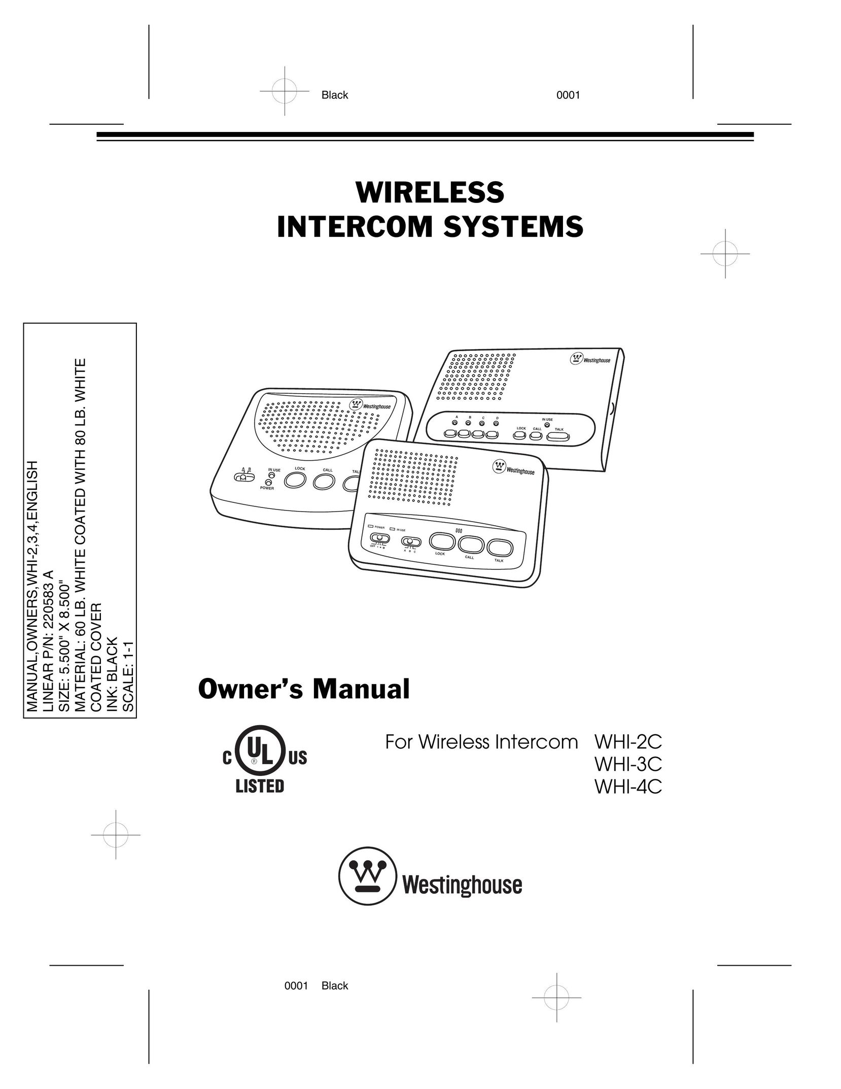 Westinghouse WHI-2C Intercom System User Manual