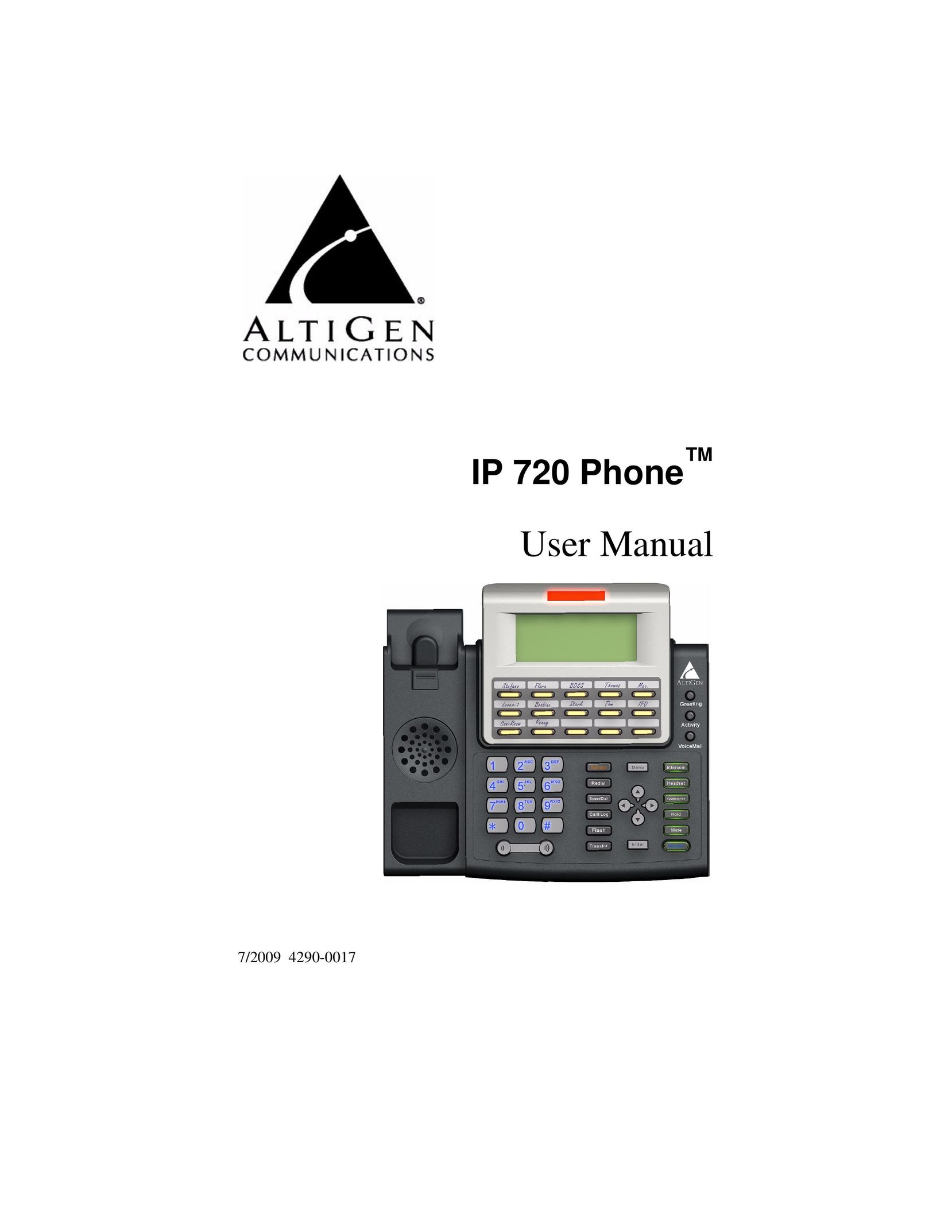 AltiGen comm 720 IP Phone User Manual