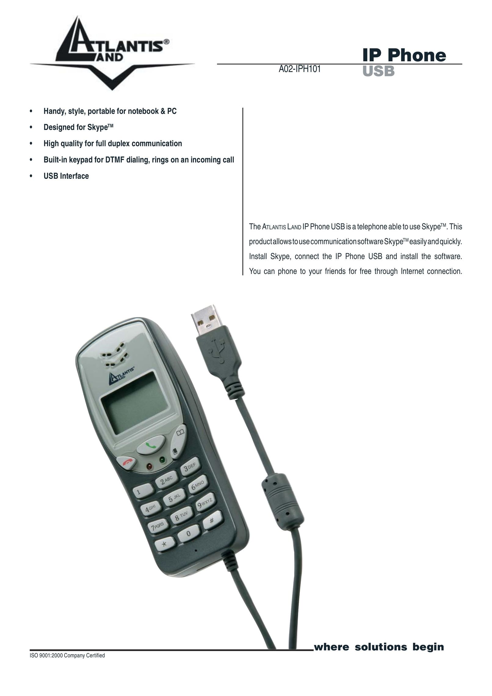 Atlantis Land A02-IPH101 IP Phone User Manual