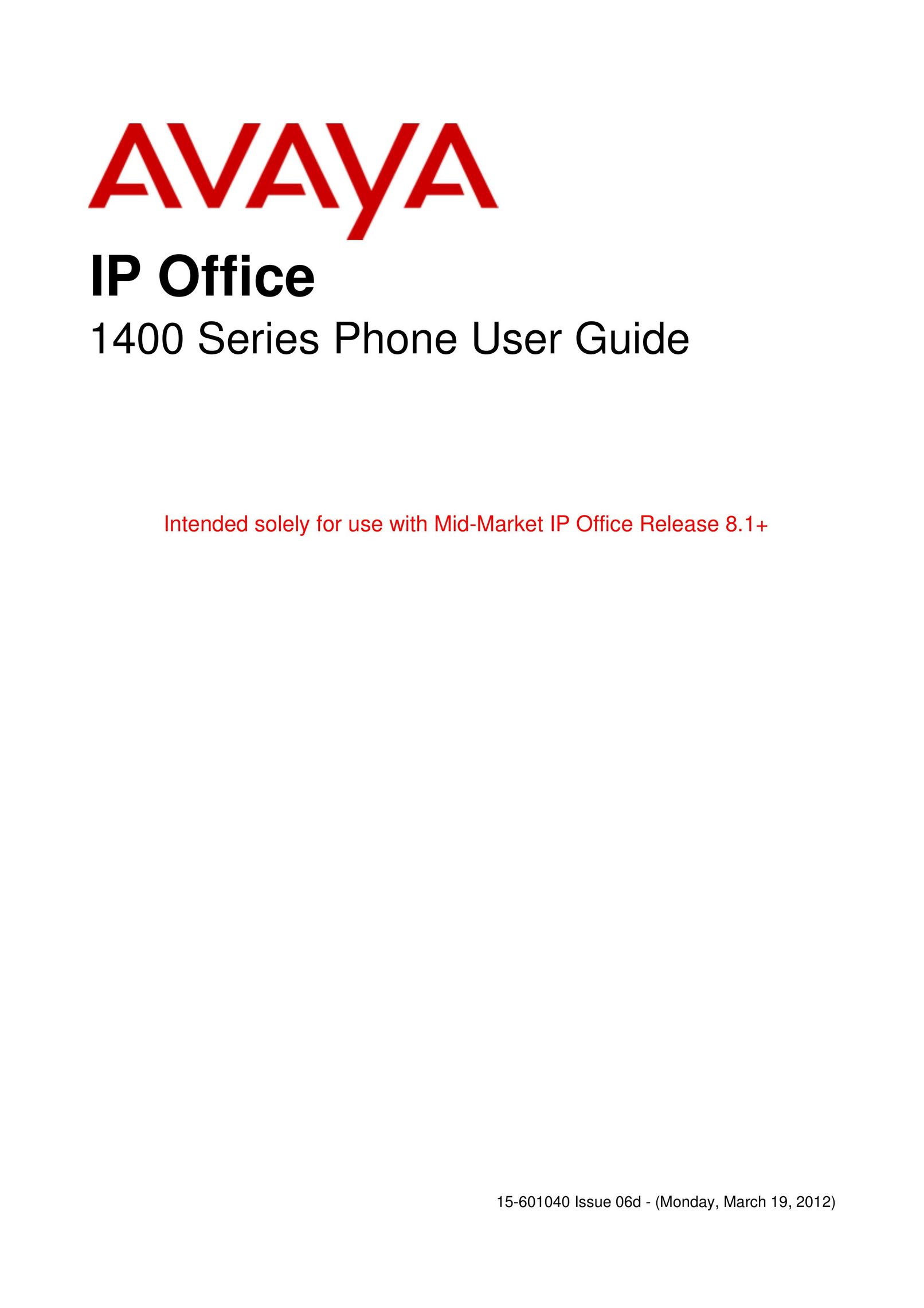 Avaya 15-601040 IP Phone User Manual