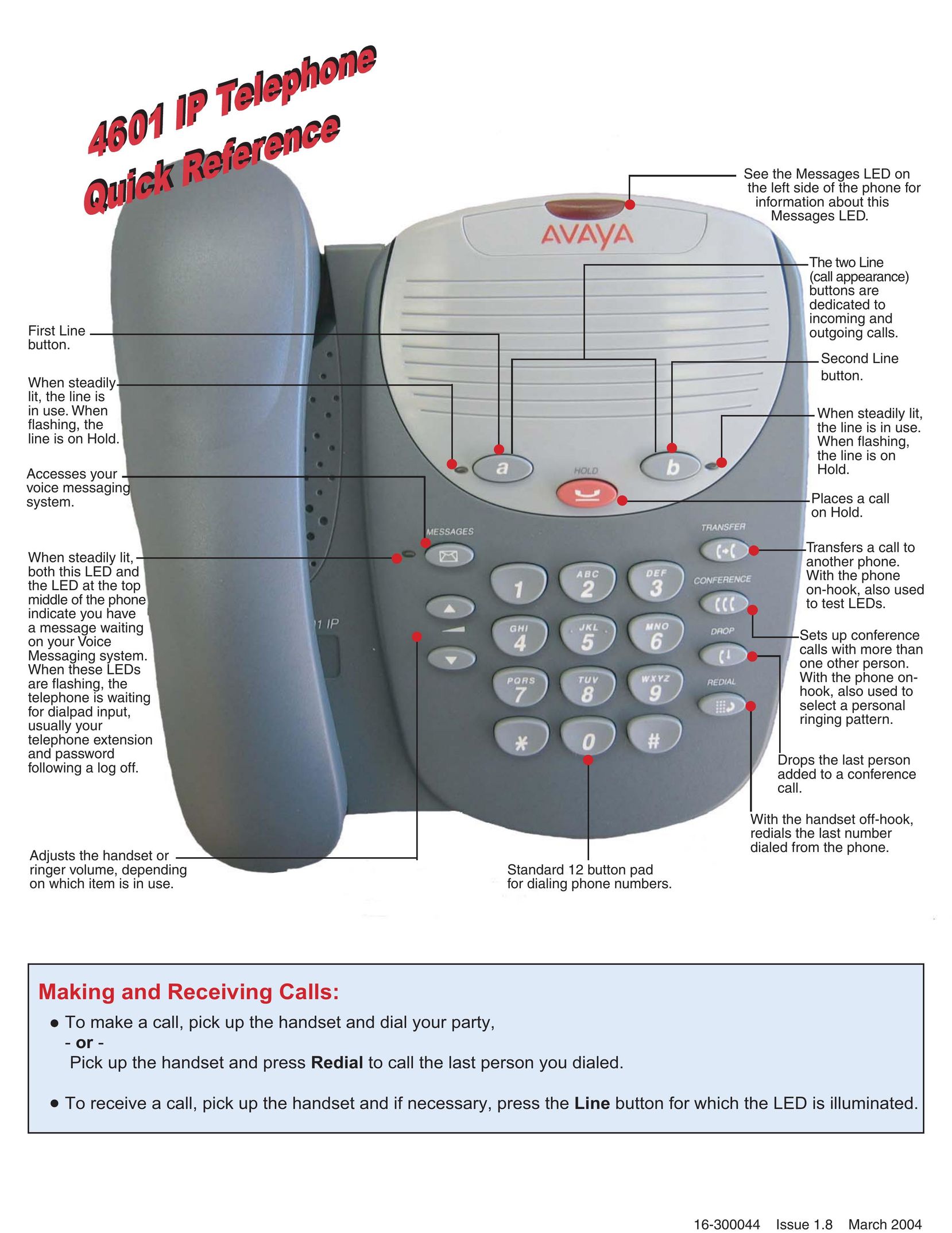 Avaya 16-300044 IP Phone User Manual