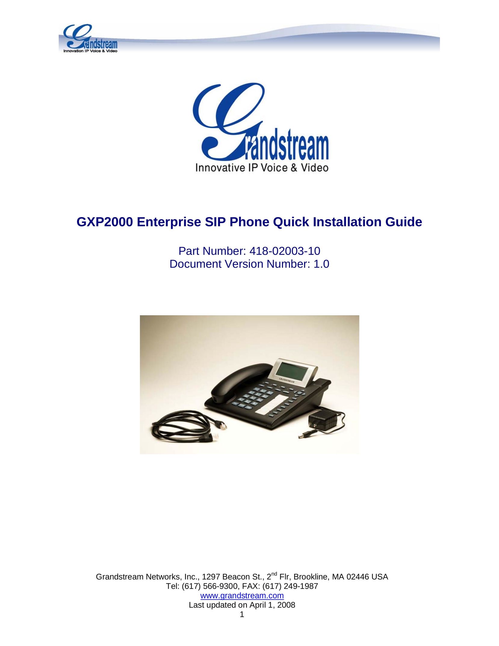Grandstream Networks GXP2000 IP Phone User Manual