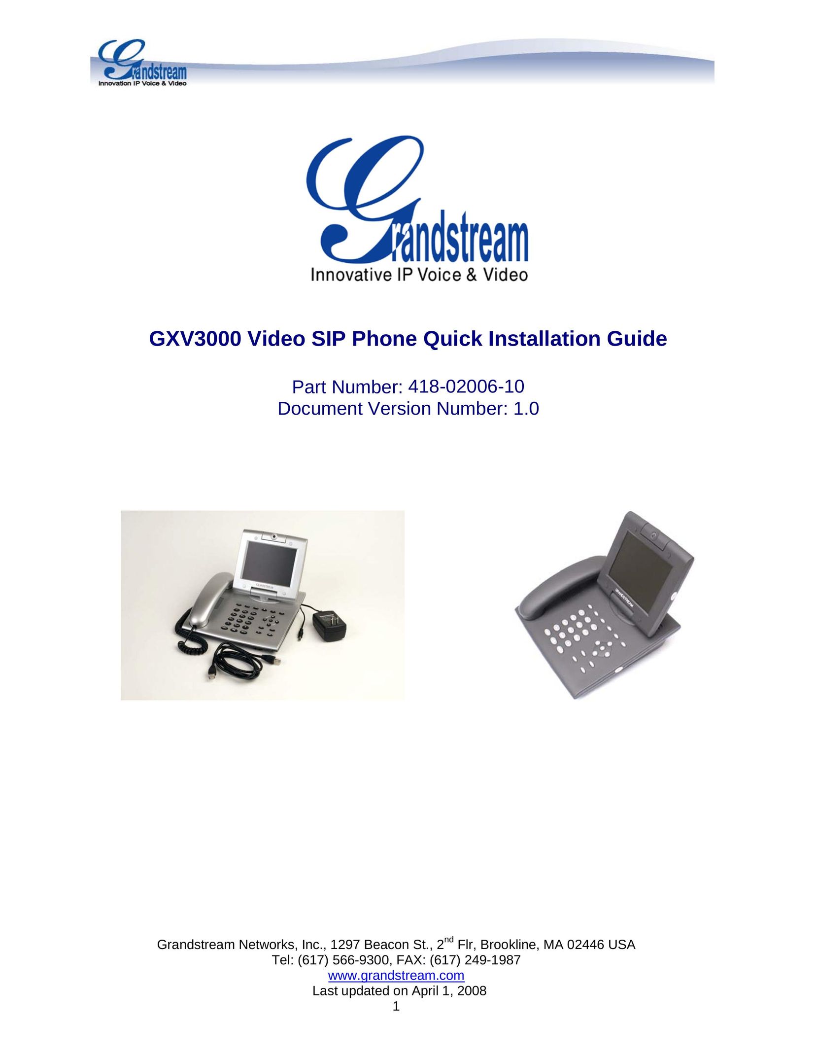 Grandstream Networks GXV-3000 IP Phone User Manual