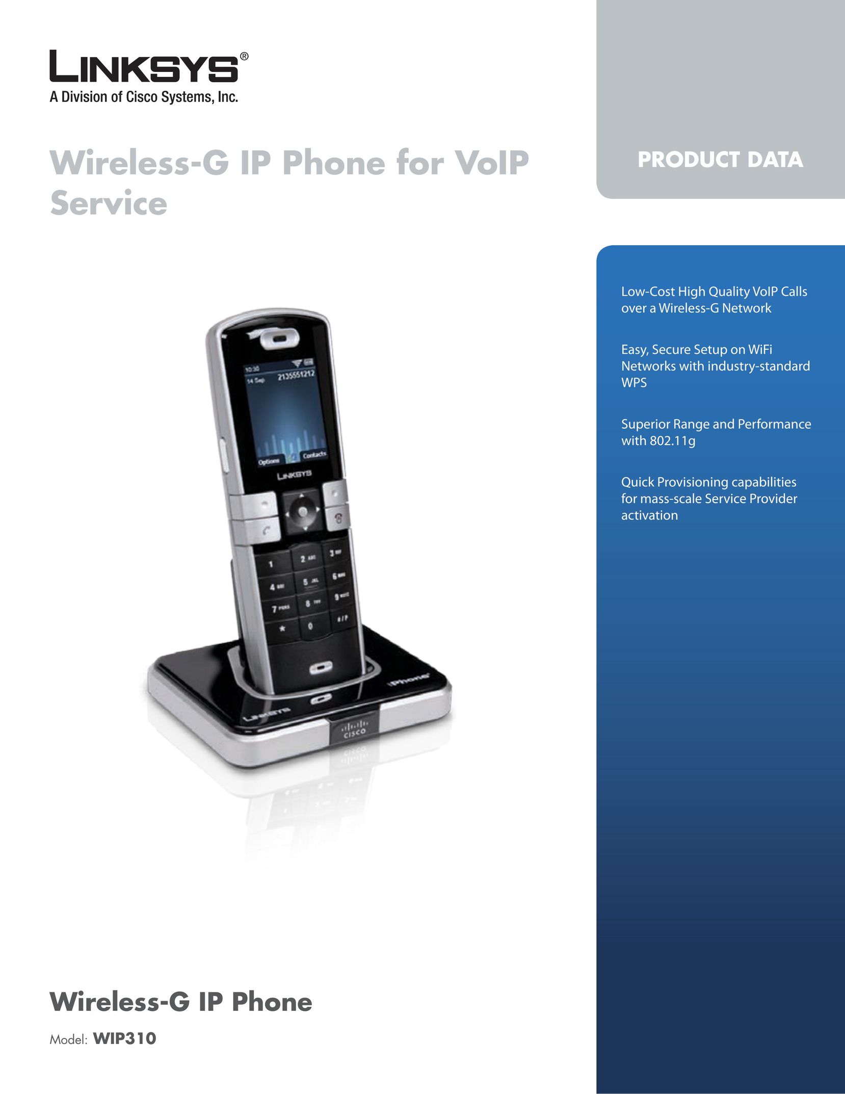 Linksys WIP310 IP Phone User Manual