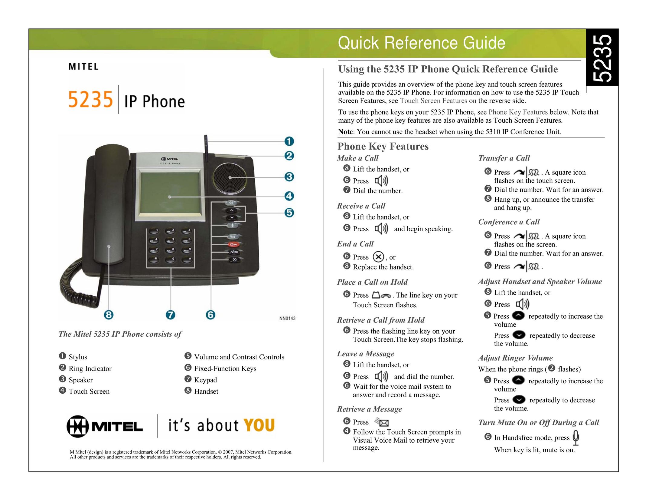 Mitel 5235 IP Phone User Manual