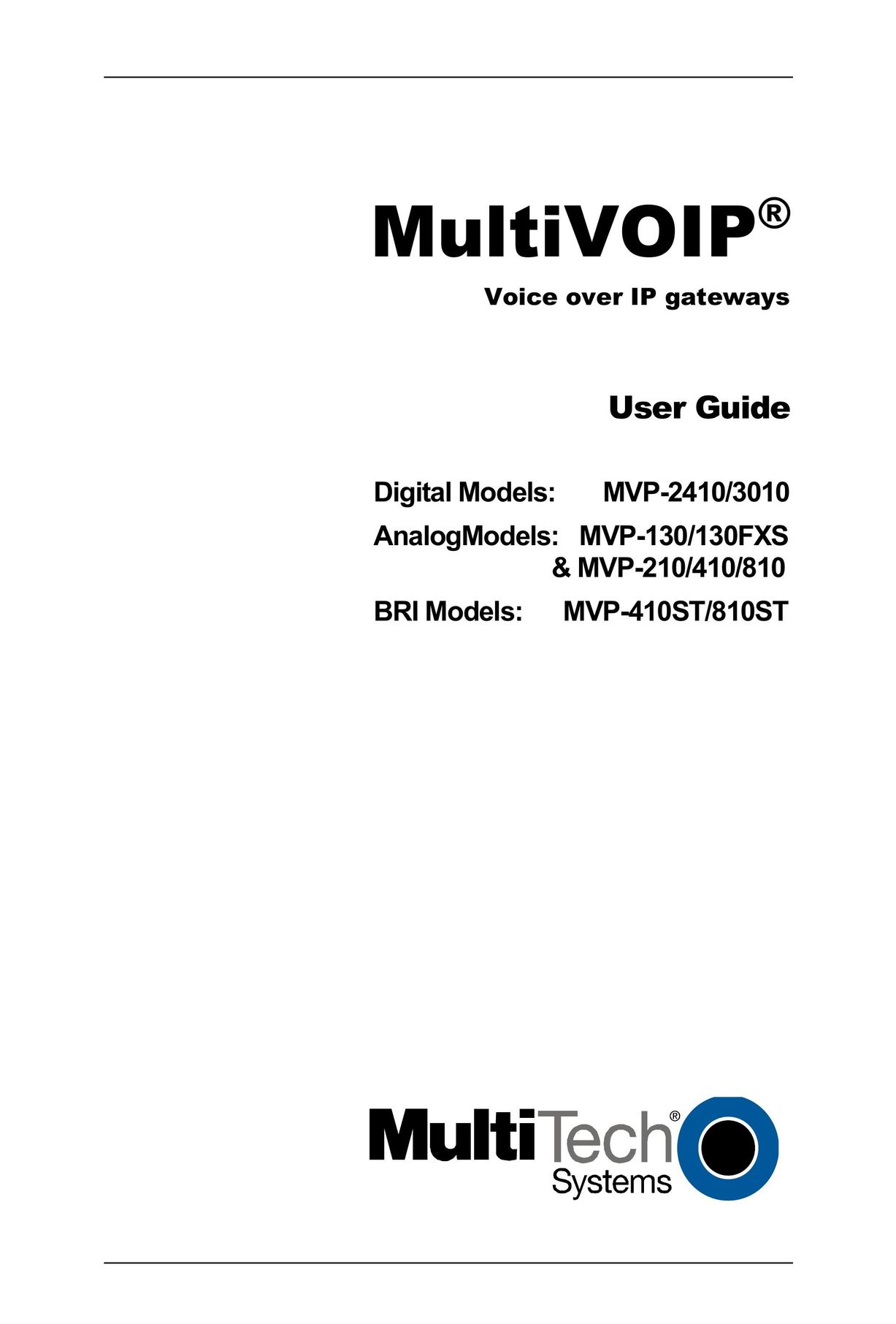 Multi-Tech Systems MVP-2410/3010 IP Phone User Manual