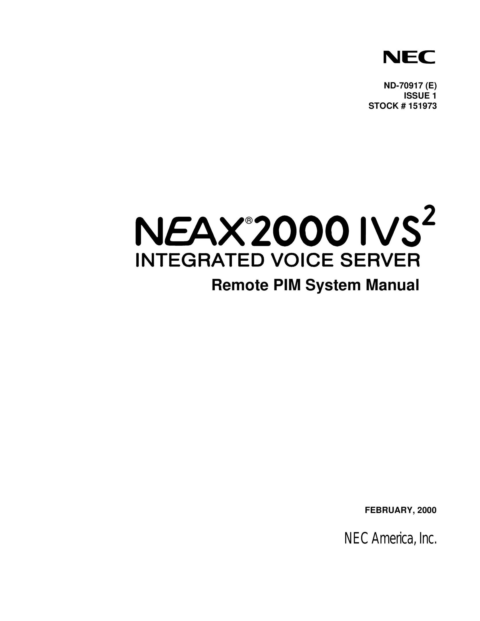 NEC NEAX 2000 IVS2 IP Phone User Manual