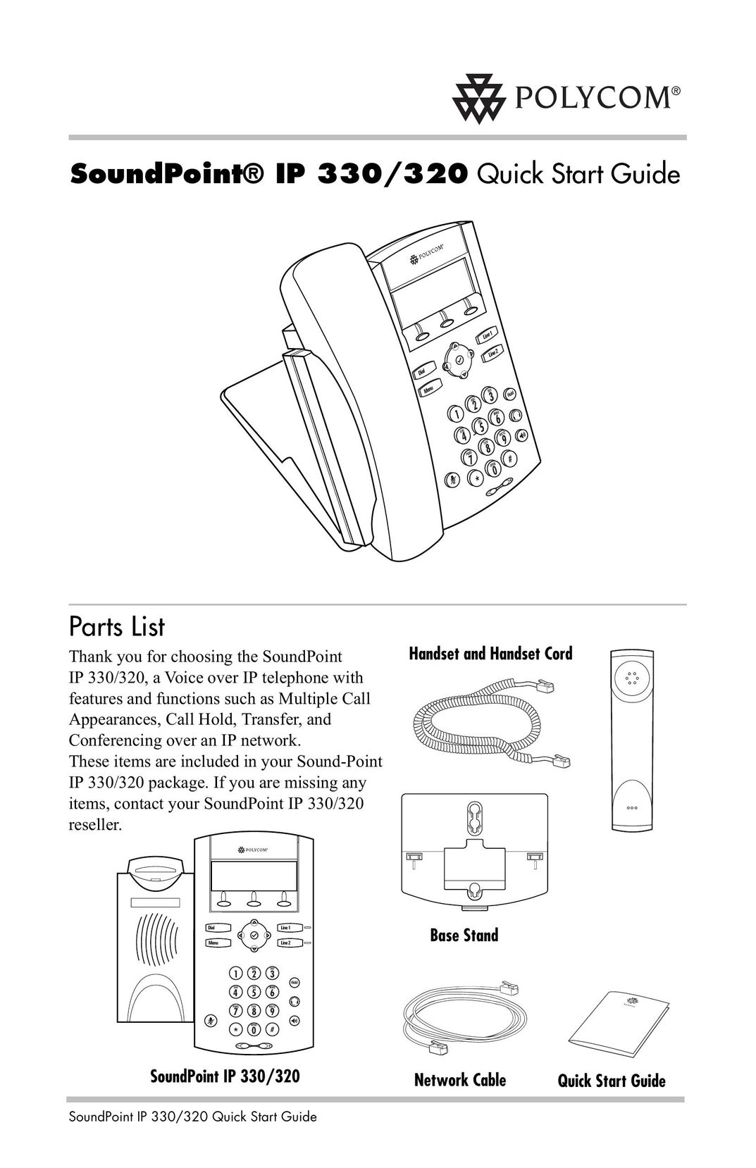Polycom IP 330/320 IP Phone User Manual
