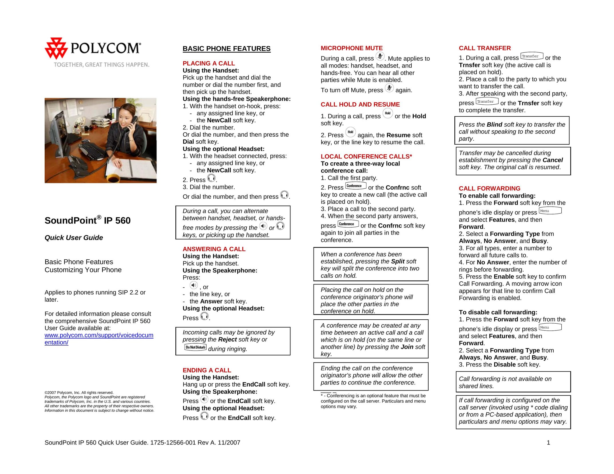 Polycom IP 560 IP Phone User Manual