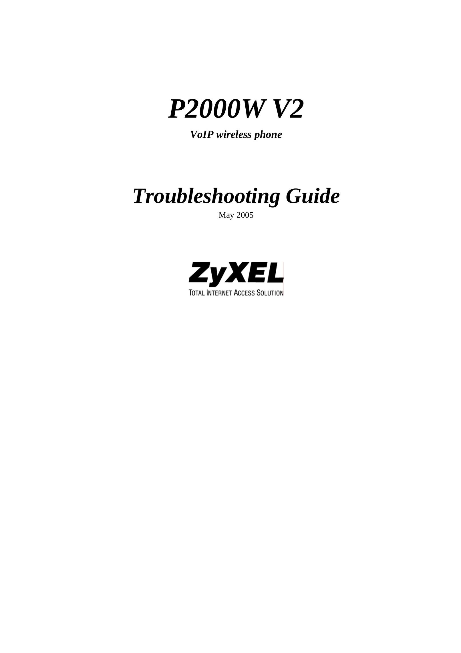 ZyXEL Communications P2000W V2 IP Phone User Manual