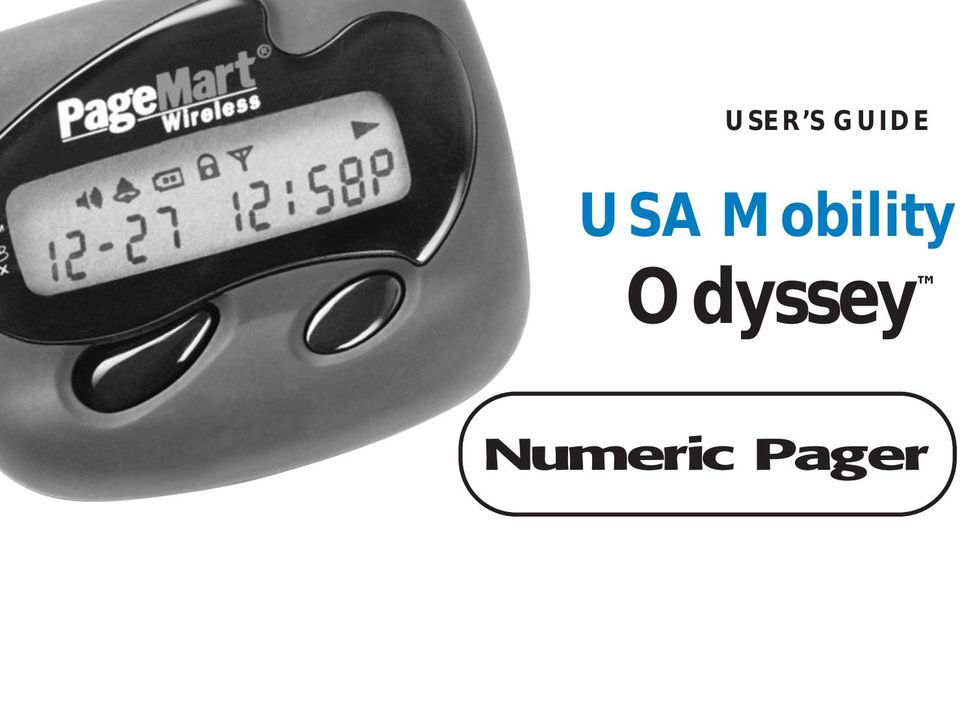 Audible Numeric Pager Pager User Manual