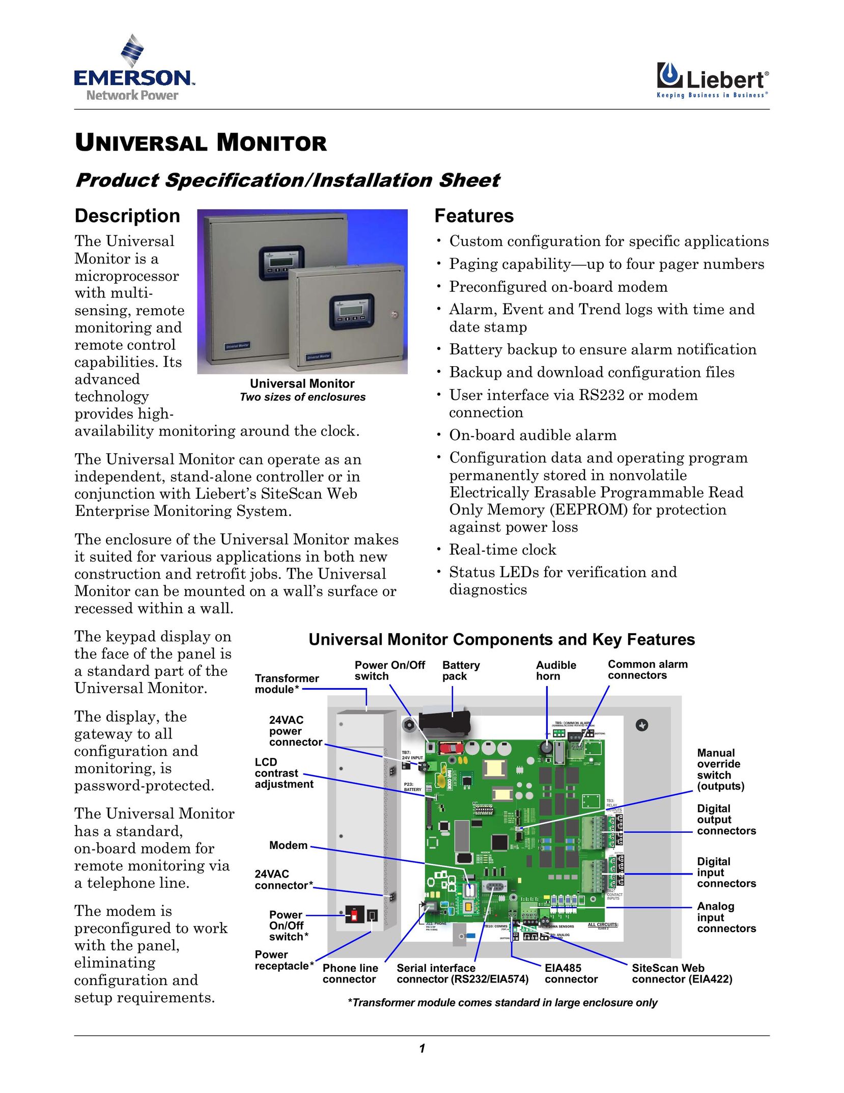 Emerson UML11500 Pager User Manual