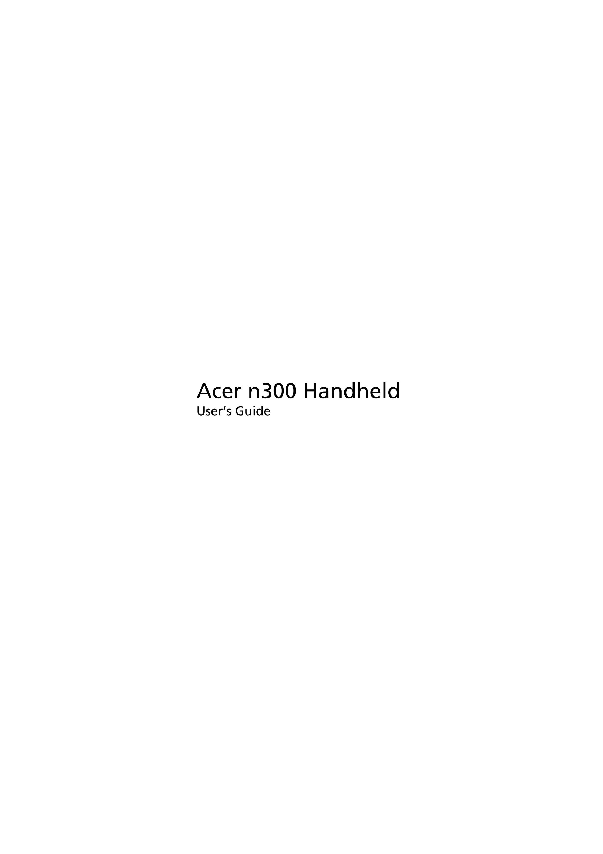 Acer n300 PDAs & Smartphones User Manual
