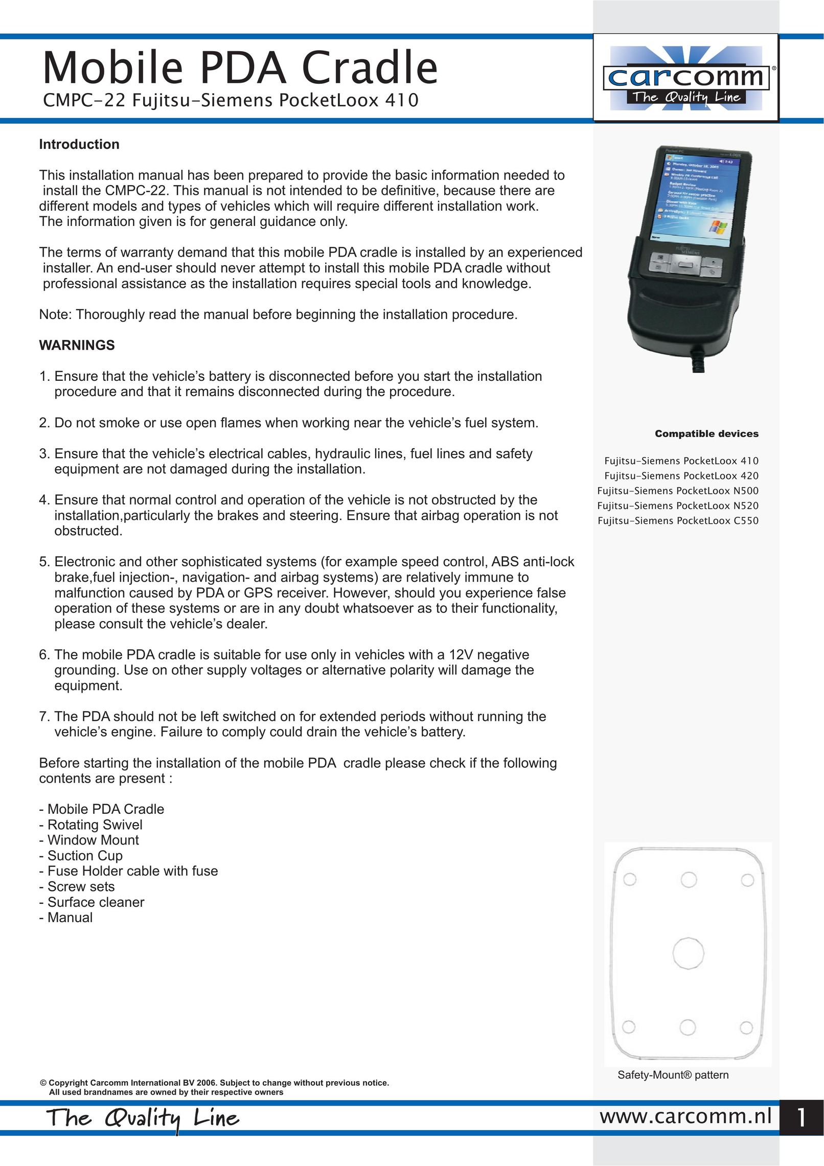 Carcomm CMPC-22 PDAs & Smartphones User Manual