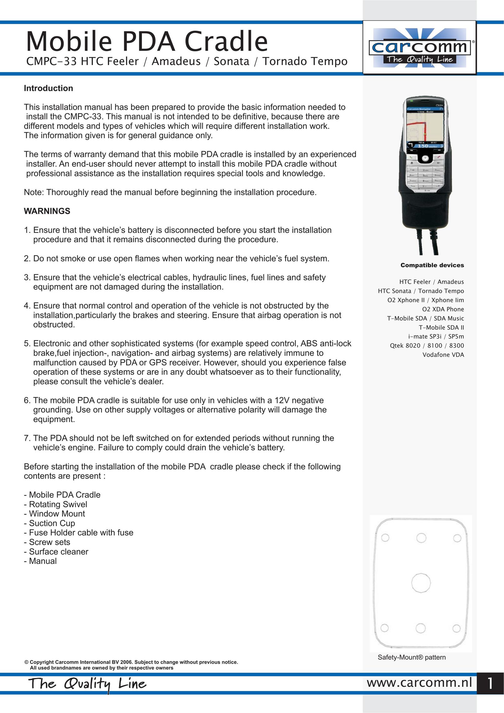 Carcomm CMPC-33 PDAs & Smartphones User Manual