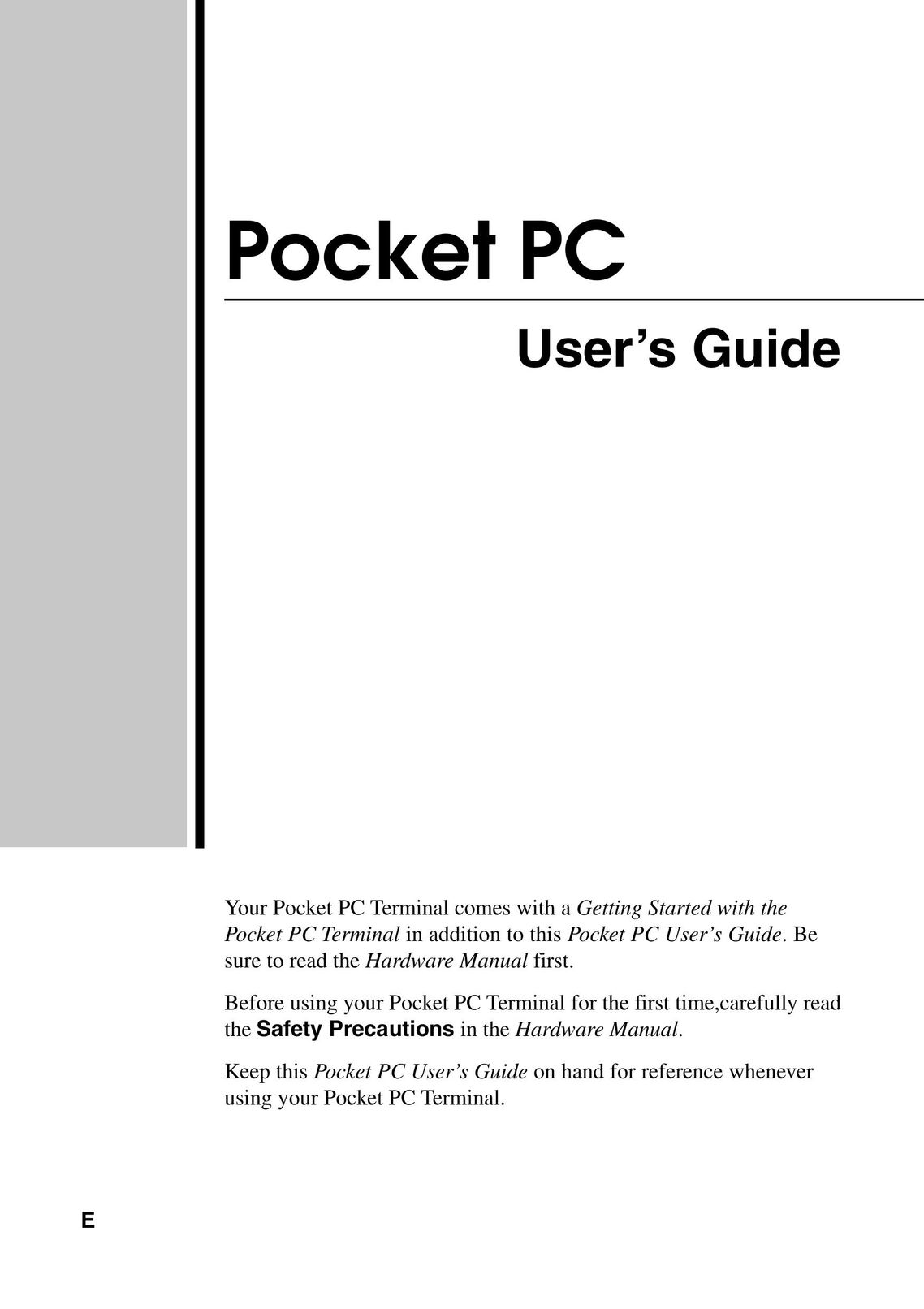 Casio Pocket PC Terminal PDAs & Smartphones User Manual