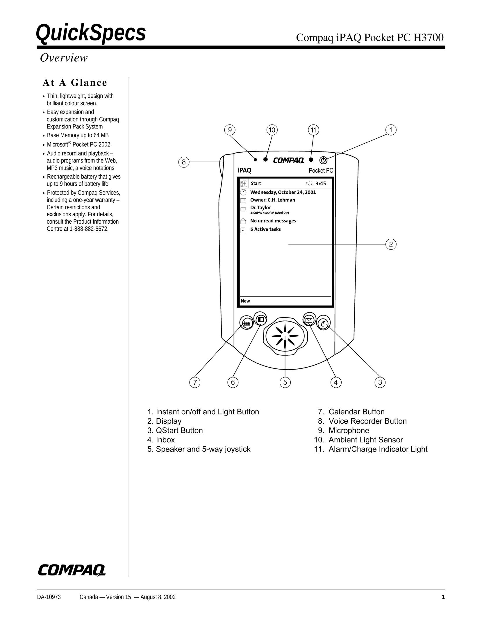 Compaq PC H3700 PDAs & Smartphones User Manual