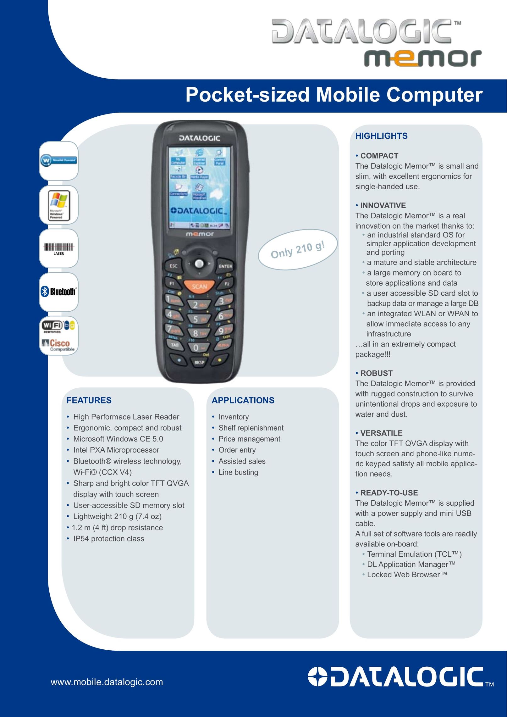 Datalogic Scanning Memor PDAs & Smartphones User Manual