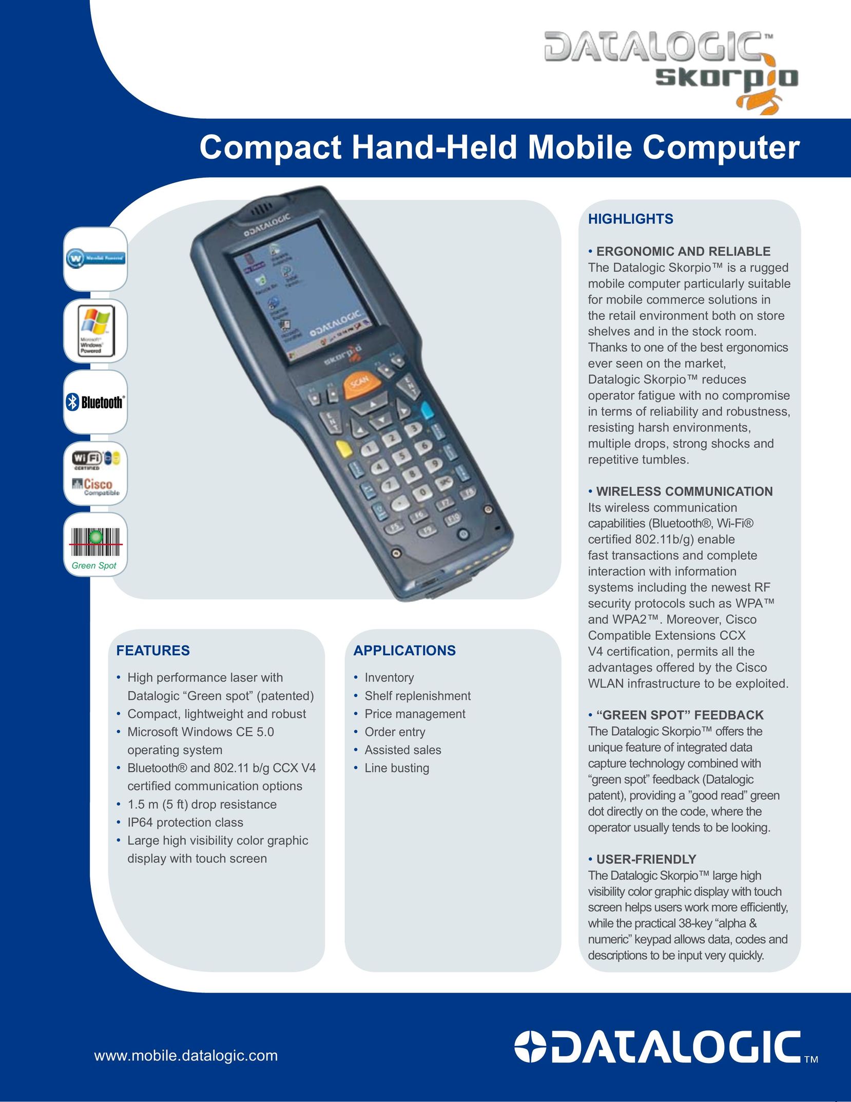 Datalogic Scanning Scorpio PDAs & Smartphones User Manual