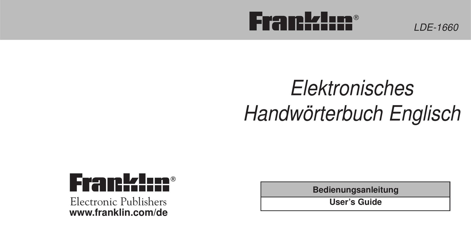 Franklin LDE-1660 PDAs & Smartphones User Manual