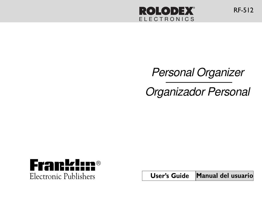 Franklin RF-512 PDAs & Smartphones User Manual