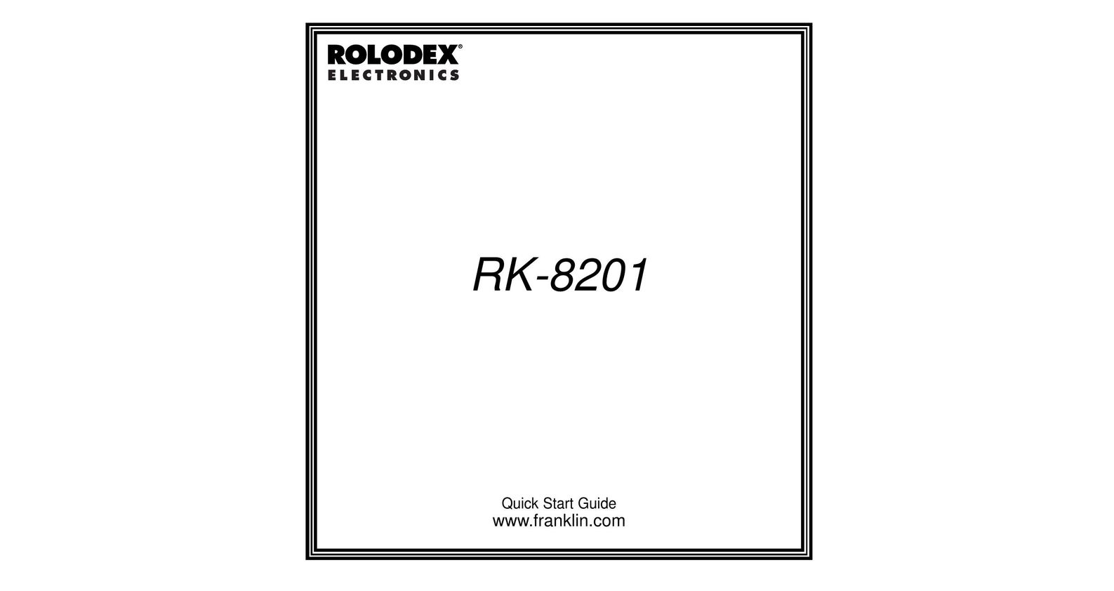 Franklin RK-8201 PDAs & Smartphones User Manual
