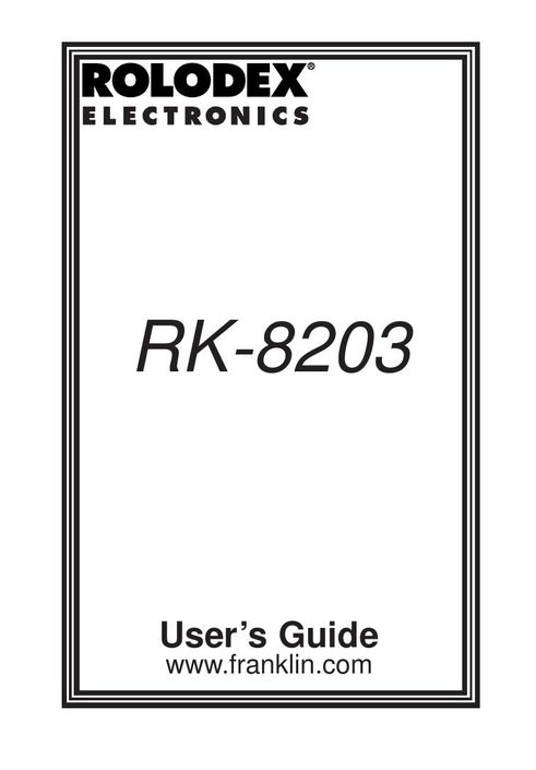 Franklin RK-8203 PDAs & Smartphones User Manual