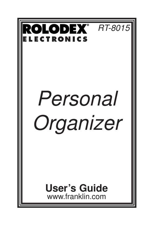 Franklin RT-8015 PDAs & Smartphones User Manual